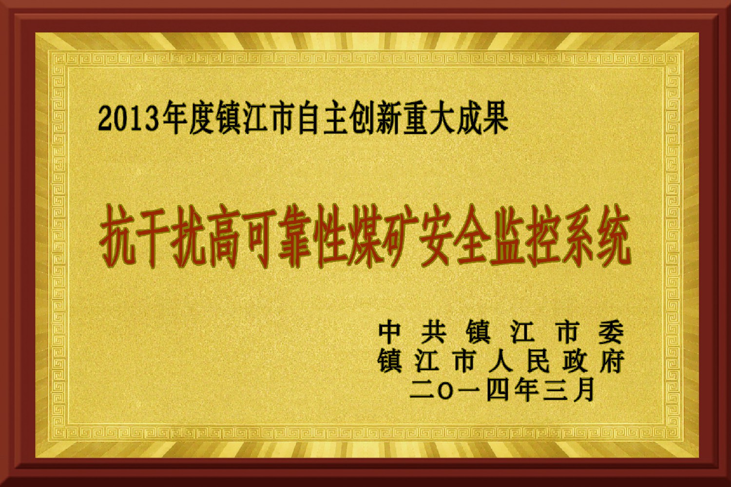 2013年度鎮江市自主創新成果獎